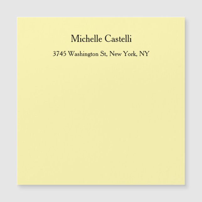 Cream Color Professional Cartão Clássico Único (Frente)