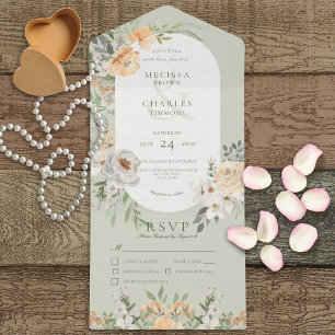 Cream e Yellow Boho Floral Sage Janto Verde