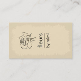 Cream Ecru Cartão de visita com Rosa