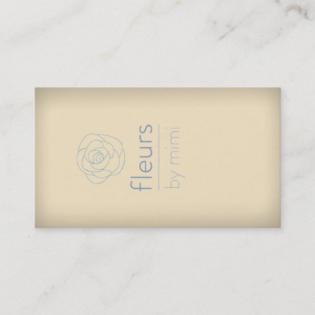 Cream Ecru Cartão de visita com Rosa (Frente)