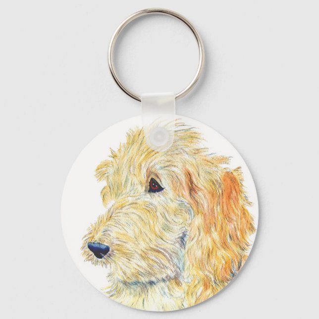 Cream Labradoodle nº 2 Chaveiro (Frente)