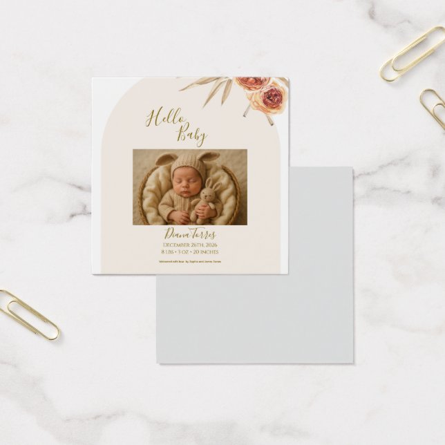 Cream Pastel Flores Secas Olá Bebê (Escritótio)