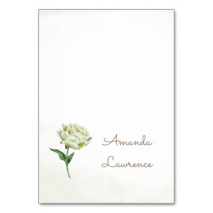 Cream Peony Watercolor Cartões Personalizados