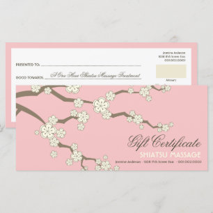 Cream Sakura Cherry Blossoms Zen Gift Certificate