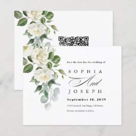 Creamy Floral Eucalyptus Wedding Save the date