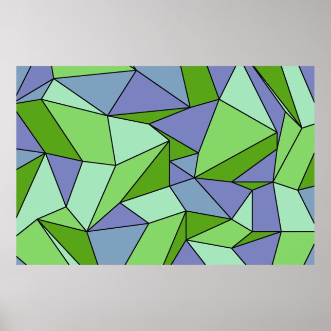 "Creases" Verde Roxo Extra Grande Impressão (Frente)