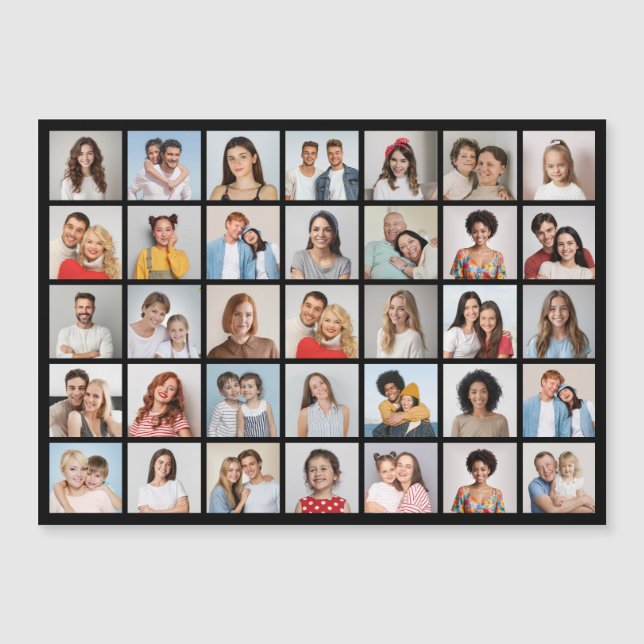 Create Your Own 35 Photo Collage Magnetic Card (Frente)