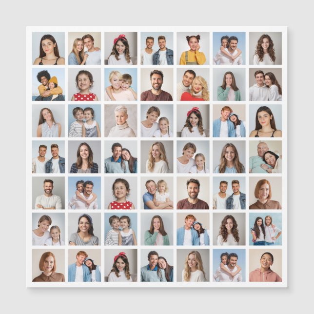 Create Your Own 49 Photo Collage Magnetic Card (Frente)
