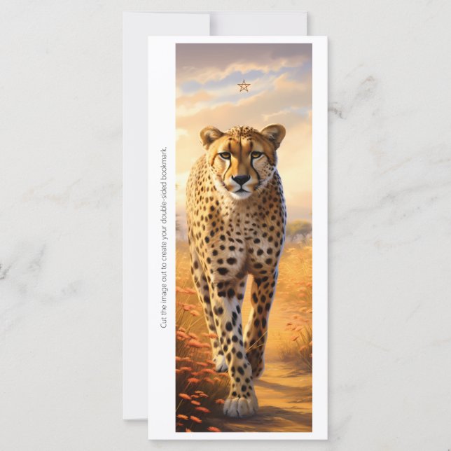 Create Your Own Wild Cheetah Sunrise Bookmark Card (Frente)