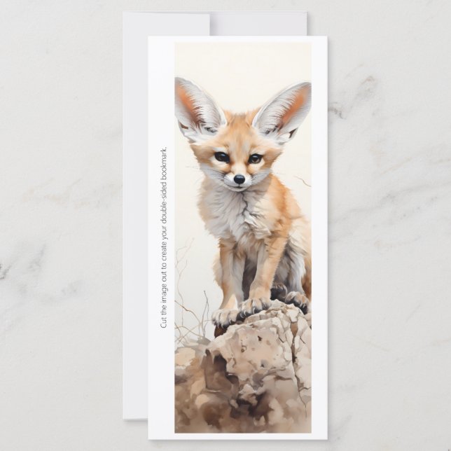 Create Your Own Wild Fennec Fox Bookmark Card (Frente)