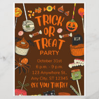 Creative Halloween Trick Ou Treine Flyer