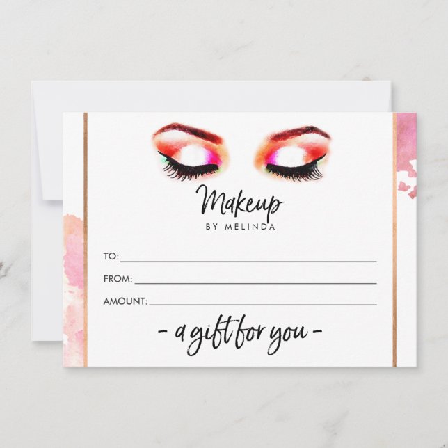 Creative Watercolor Eyes Makeup Artist Gift Card (Frente)
