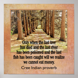 Cree Indian Proverb — impressão de arte — 12 x 12
