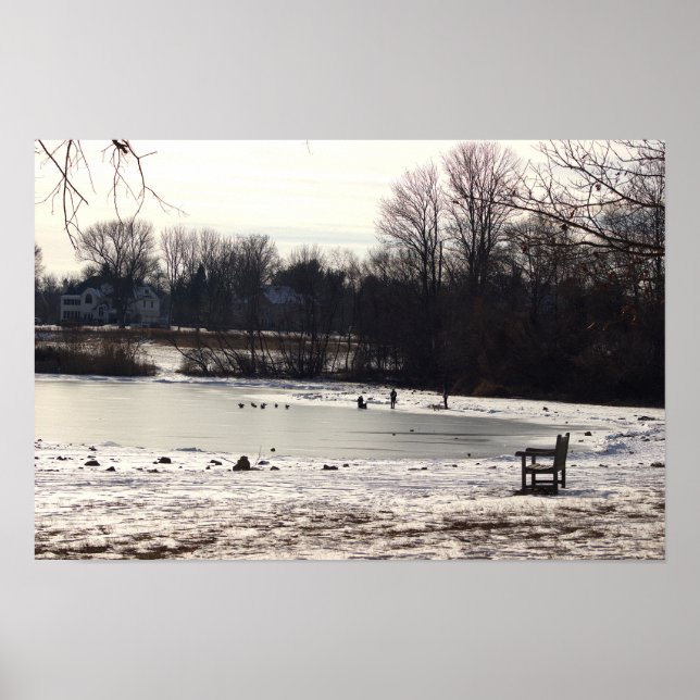 Creek Congelado com Poster Bench (Frente)