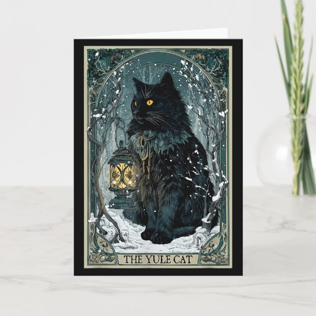 Creepmas Vintage O Gato Yule Cartão Tarot Natal So (Frente)