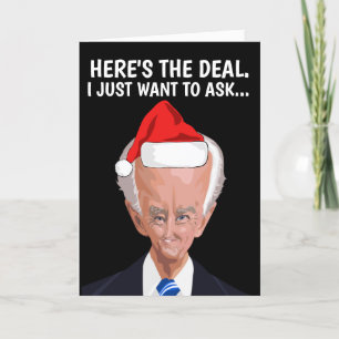 CREEPY JOE BIDEN SNIFF CHRISTMAS GREETING CARTÃO