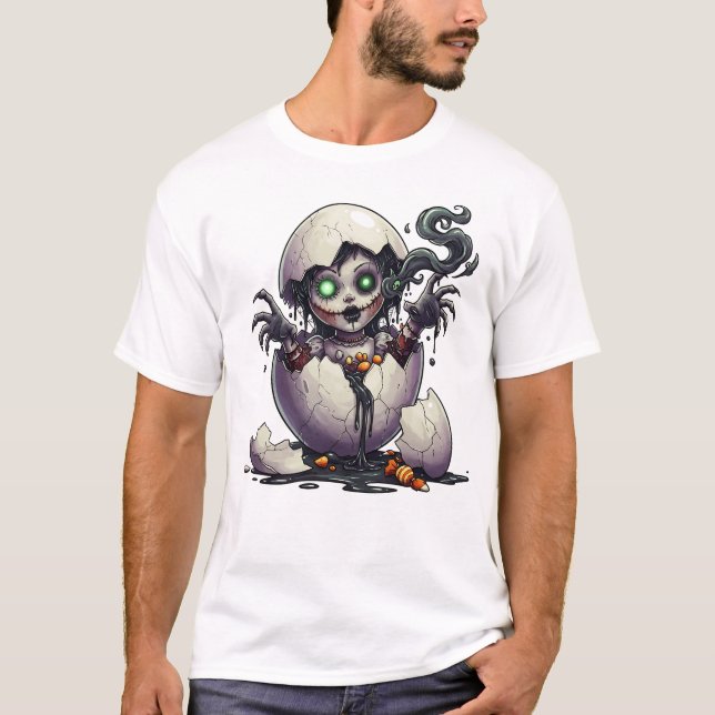 Creepy Witch Hatchling Halloween T-Shirt – Horror  (Frente)