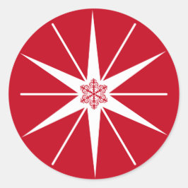 Creia no adesivo de feriado vermelho elegante com 