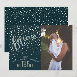 Creia no Cartão de Férias de Foto em Neve