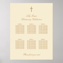 Creme 6 Gráfico de Assentos de Natal Poster