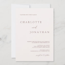 Creme Boêmiano Moderno e Convite para Casamento Ma