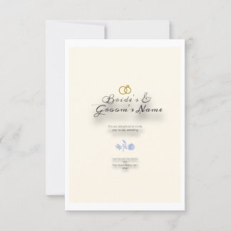 Creme convite de casamento com texto marrom, um te