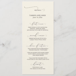 Creme de Menu de Casamento de Elegância Não Afirma