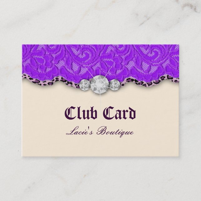 Creme de Purpl do leopardo do laço do cartão do (Frente)