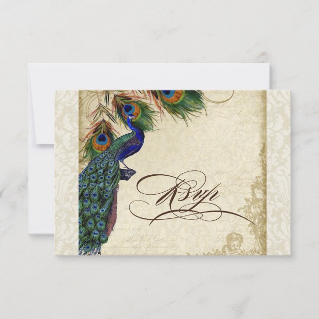 Creme de Resposta RSVP Formal de Pavock e Penas (Frente)