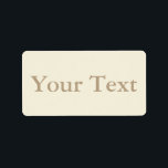 Creme e bege, adesivos ou Etiquetas com Texto Pers<br><div class="desc">Essas etiquetas personalizadas de adesivos apresentam um texto bege em um plano de fundo creme. Você pode usar esses adesivos personalizados como etiquetas de presentes, etiquetas de favoritos de casamento ou personalizá-los para qualquer outro evento ou ocasião. O texto pode ser personalizado na página de pedido do produto. Verifique os...</div>