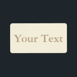 Creme e bege, adesivos ou Etiquetas com Texto Pers<br><div class="desc">Essas etiquetas personalizadas de adesivos apresentam um texto bege em um plano de fundo creme. Você pode usar esses adesivos personalizados como etiquetas de presentes, etiquetas de favoritos de casamento ou personalizá-los para qualquer outro evento ou ocasião. O texto pode ser personalizado na página de pedido do produto. Verifique os...</div>