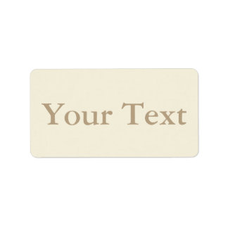 Creme e bege, adesivos ou Etiquetas com Texto Pers