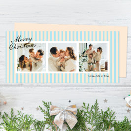 Creme e Blue Chic Vertical Strips 3 Foto