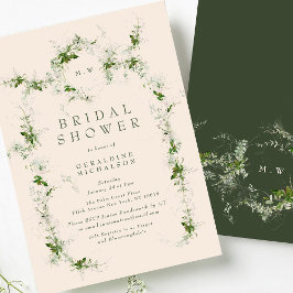 Creme Monograma Chá de panela Eucalyptus Wreath