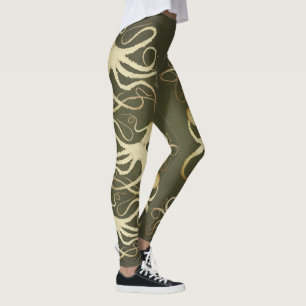 Creme Octopus no Exército Verde - Leggings