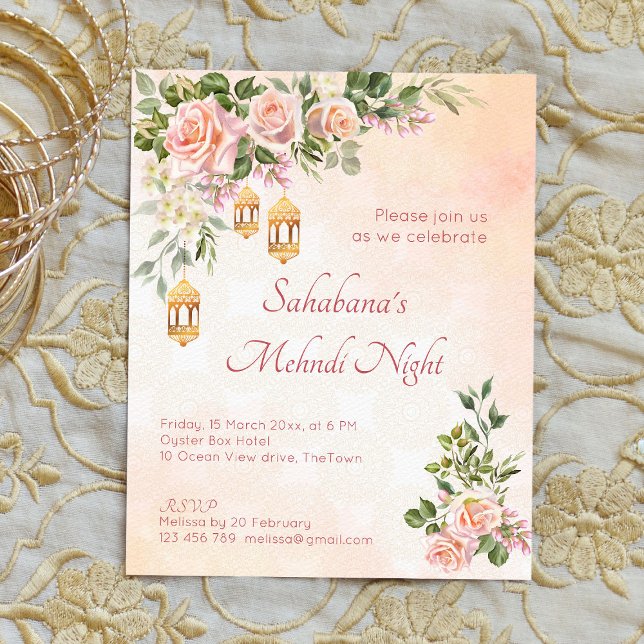 Creme pastel rosa lanternas marroquinas mehndi (Criador carregado)