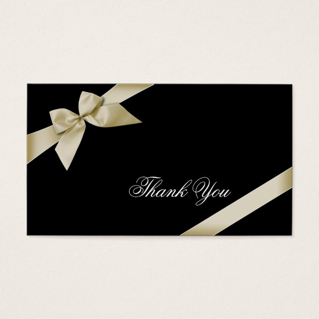 Creme Ribbon Obrigado Minicard (Frente)