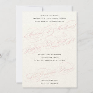 Creme, rosa & cinza • Convite feito sob encomend