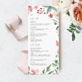 Crème & Rose | Menu de Casamento de Flores de Prim