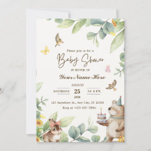 Creme Verde Aquarela Bebê Convites Para Chuveiro