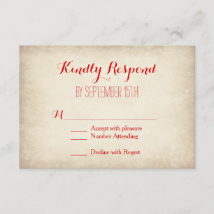 Creme Vintage e Cartões RSVP de Casamento Russo Ve