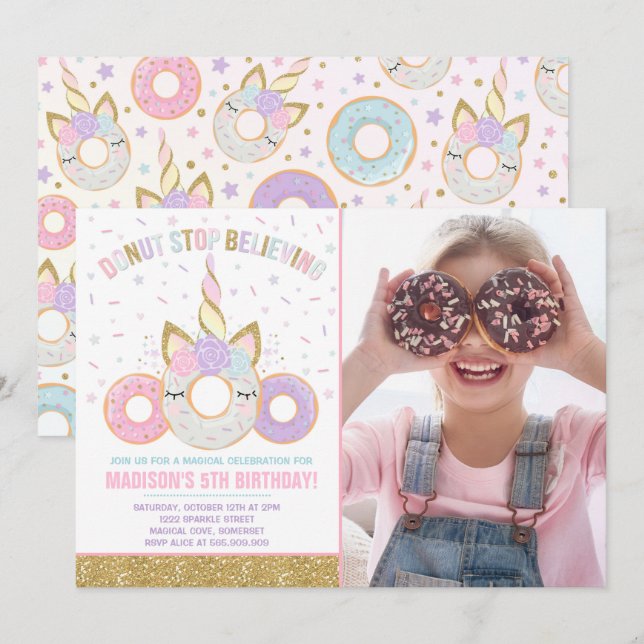 Crença da parada da rosquinha do convite da (Frente/Verso)