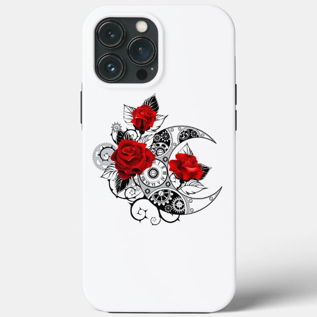 Crescente Mecânico com Rosas vermelhas (Verso)