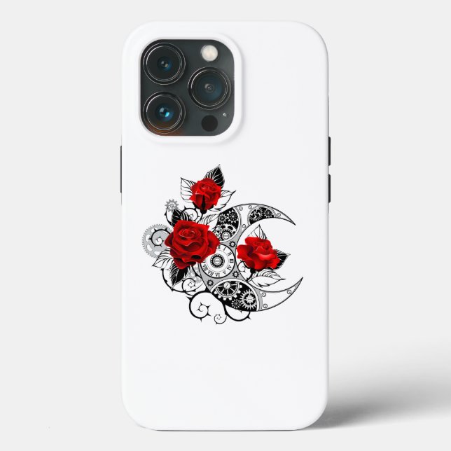 Crescente Mecânico com Rosas vermelhas (Verso)
