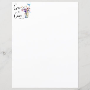 Crescer em Grace Floral Stationery