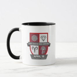 Crest™ de Aniversário de Áries para Caneca de 1 a 