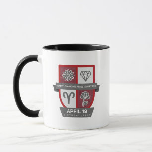Crest™ de Aniversário de Áries para Caneca de 1 a