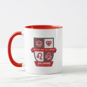 Crest™ de Aniversário de Leão para Caneca de 23 a 