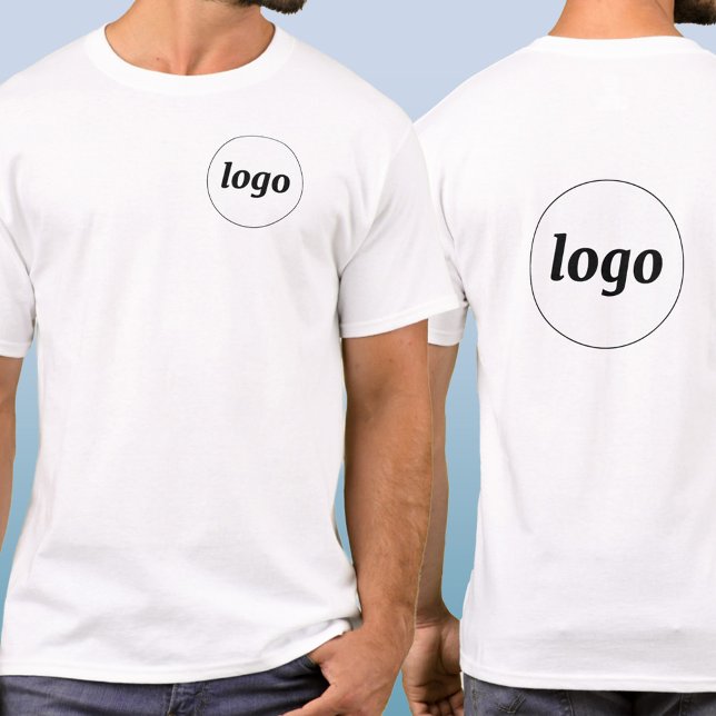 Crest de Logotipo Simples e Camiseta Promocional d (Simple logo crest and back print business branding promotional t-shirt)