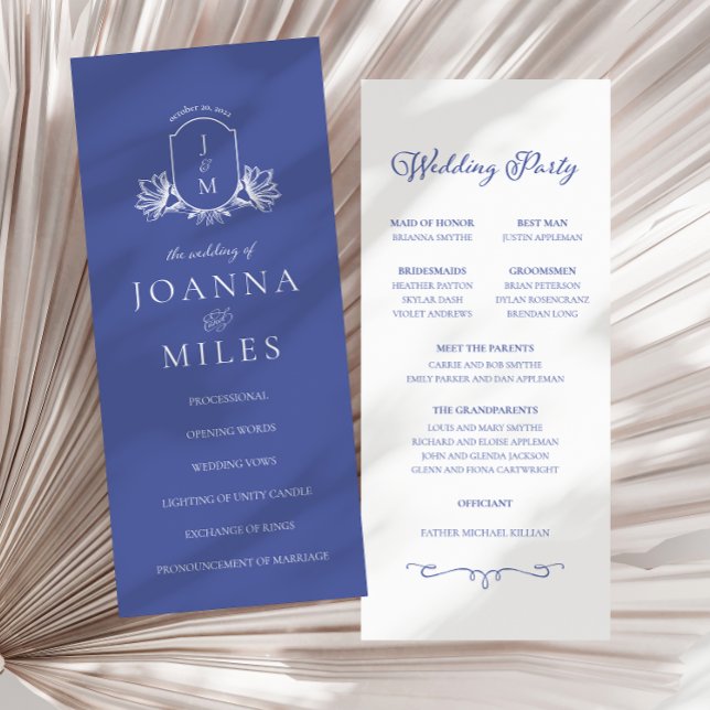 Crest do Monograma Elegante Periwinkle (Criador carregado)